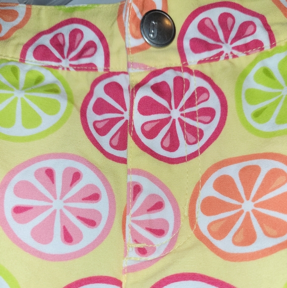 🍋 Vintage Gymboree Citrus Cooler Yellow Pink Green Print Cotton Shorts Girls 3 - Picture 3 of 5
